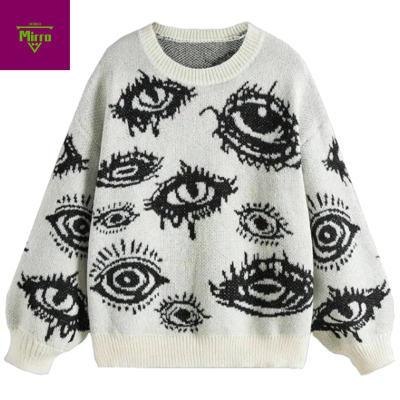 Свитера с рисунком глаз, мужские винтажные свитера большого размера Y2K, вязаные джемперы, уличная одежда, свитера в стиле Харадзюку в стиле хип-хоп, трикотаж
Свитера с рисунком глаз, мужские винтажные свитера большого размера Y2K, вязаные джемперы, уличная одежда, свитера в стиле Харадзюку в стиле хип-хоп, трикотаж