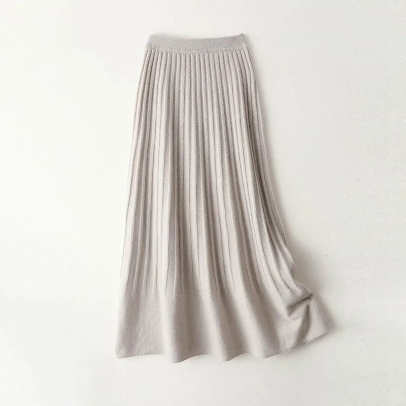Women's 100% Pure Wool Skirt Autumn Winter Soild Mid-calf A-line Knitted Full Skirt High Waist Dress Elegant Basic High-end
Women's 100% Pure Wool Skirt Autumn Winter Soild Mid-calf A-line Knitted Full Skirt High Waist Dress Elegant Basic High-end