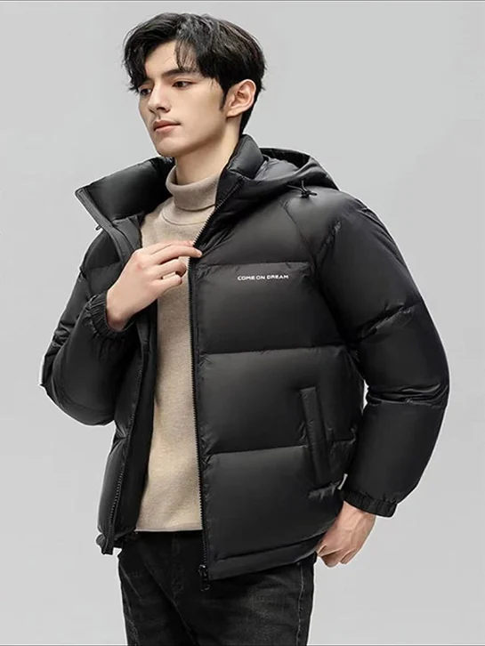 Men's Thiened Padded Jaet High Fce Hooded Bla Warm Bread Sle Coat Pure Color Casual Sle Windproof And Waterproof
Men's Thiened Padded Jaet High Fce Hooded Bla Warm Bread Sle Coat Pure Color Casual Sle Windproof And Waterproof