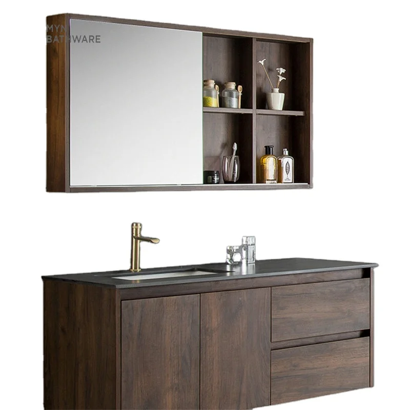 High Quality Sanitary Ware Sintered Stone Laundry Bathroom Vanity Cabinet With Mirrored Sink
High Quality Sanitary Ware Sintered Stone Laundry Bathroom Vanity Cabinet With Mirrored Sink