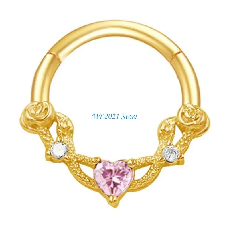 G5GC Elegant Crystal Septum Ring Silver Tone Stainless Steel Nose Clickers for Ear Piercing Fashionable Body Jewelry
G5GC Elegant Crystal Septum Ring Silver Tone Stainless Steel Nose Clickers for Ear Piercing Fashionable Body Jewelry