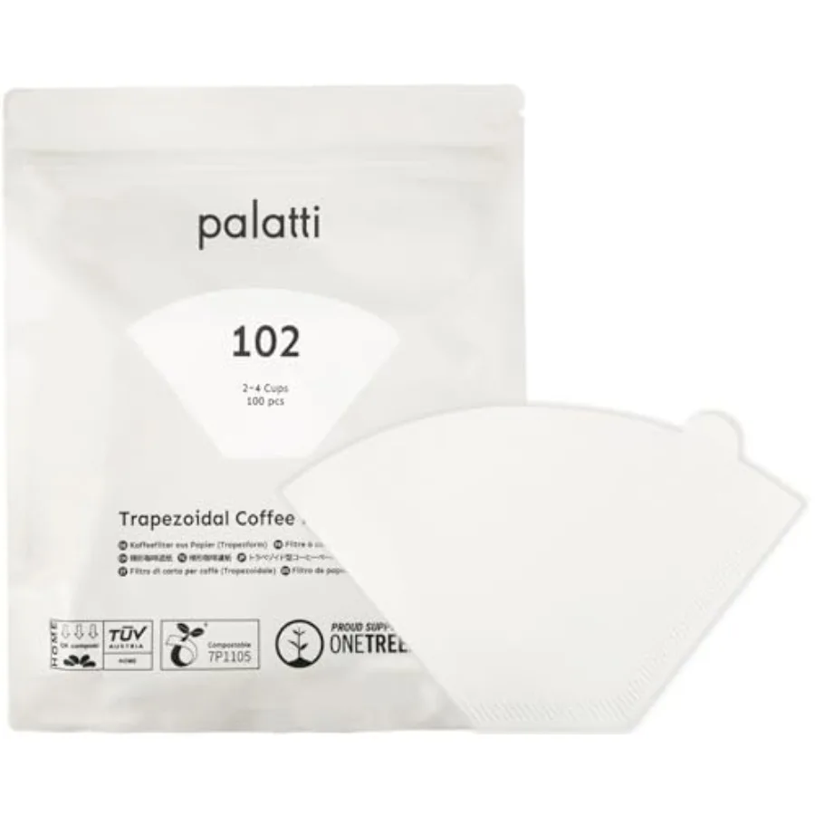 102 Trapezoidal Cone Coffee Paper Filters 100 count for #2, 1x2 and 102 Style in Size 2 Pour Over Makers and Drippers, with Rec
102 Trapezoidal Cone Coffee Paper Filters 100 count for #2, 1x2 and 102 Style in Size 2 Pour Over Makers and Drippers, with Rec