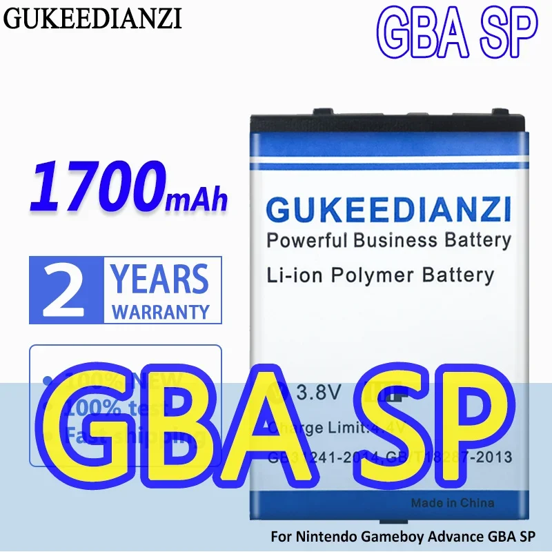 High Capacity GUKEEDIANZI Battery GBA SP 1700mAh for Nintendo Gameboy Advance GBASP Digital Batteries
High Capacity GUKEEDIANZI Battery GBA SP 1700mAh for Nintendo Gameboy Advance GBASP Digital Batteries