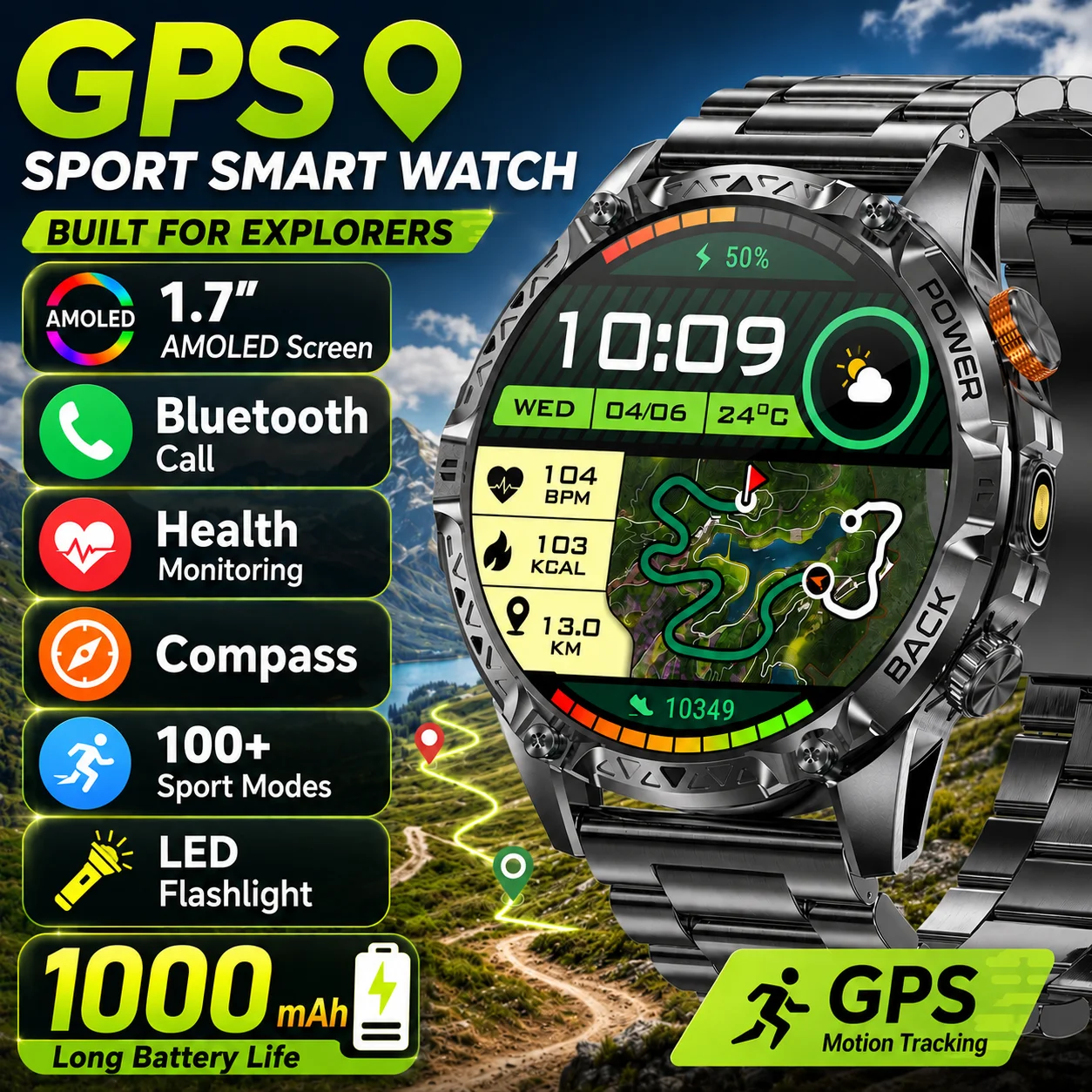 LIGE New 1000mAh Battery Smart Watch Men IP68 Waterproof Flashlight Heart Rate Monitor GPS Tracker Sports Fitness Men Smartwatch
LIGE New 1000mAh Battery Smart Watch Men IP68 Waterproof Flashlight Heart Rate Monitor GPS Tracker Sports Fitness Men Smartwatch
