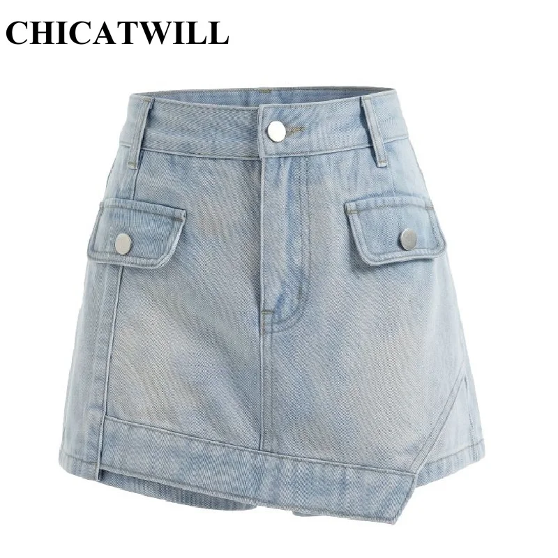CHIC Irregular Design Distressed Retro Blue Denim Women Skirts Shorts Fashion Preppy Style High Waist Mini Skirt Girls Trend
CHIC Irregular Design Distressed Retro Blue Denim Women Skirts Shorts Fashion Preppy Style High Waist Mini Skirt Girls Trend