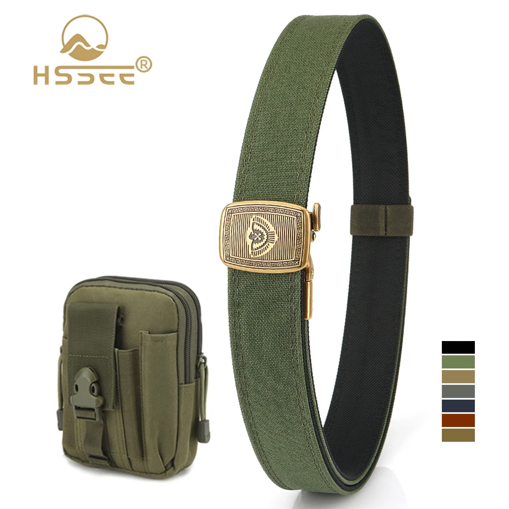 HSSEE New Men's Rigid Belt Thick Genuine Nylon Stiff Military Tactical Belt Metal Automatic Buckle Duty Work Belt Hunting Gear
HSSEE New Men's Rigid Belt Thick Genuine Nylon Stiff Military Tactical Belt Metal Automatic Buckle Duty Work Belt Hunting Gear