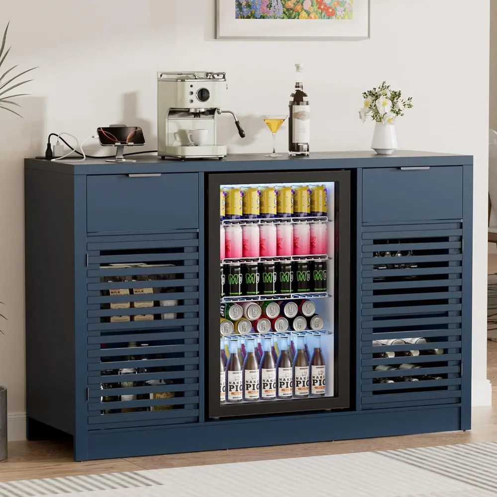 Wine and Liquor Bar Cabinet with Storage, Glass Holder, and Blue Finish
Wine and Liquor Bar Cabinet with Storage, Glass Holder, and Blue Finish