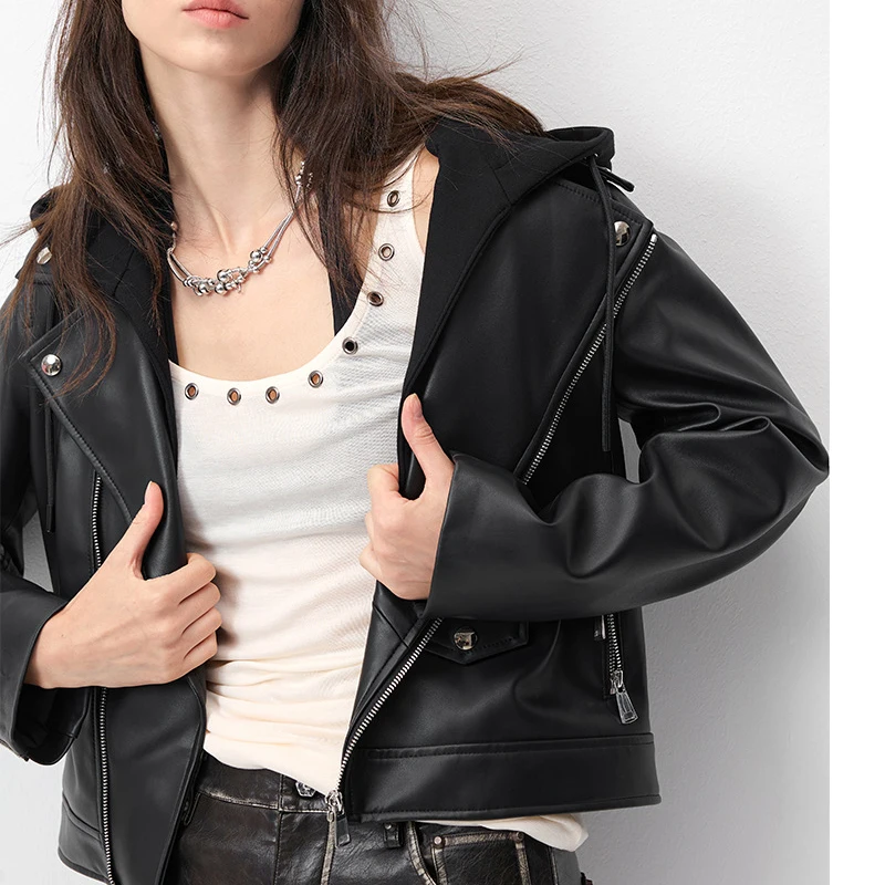 100% Sheepskin Women Real Leather Motor&Biker Jacket Coats Casual Detachable Hat Female Slim-fit Short Genuine Leather Jackets
100% Sheepskin Women Real Leather Motor&Biker Jacket Coats Casual Detachable Hat Female Slim-fit Short Genuine Leather Jackets