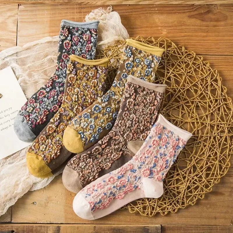 Women's Socks Floral Embroidery Korean Fashion Harajuku Retro Vintage Streetwear Crew Socks Cute Socks Japanese for Kawaii Girls
Women's Socks Floral Embroidery Korean Fashion Harajuku Retro Vintage Streetwear Crew Socks Cute Socks Japanese for Kawaii Girls