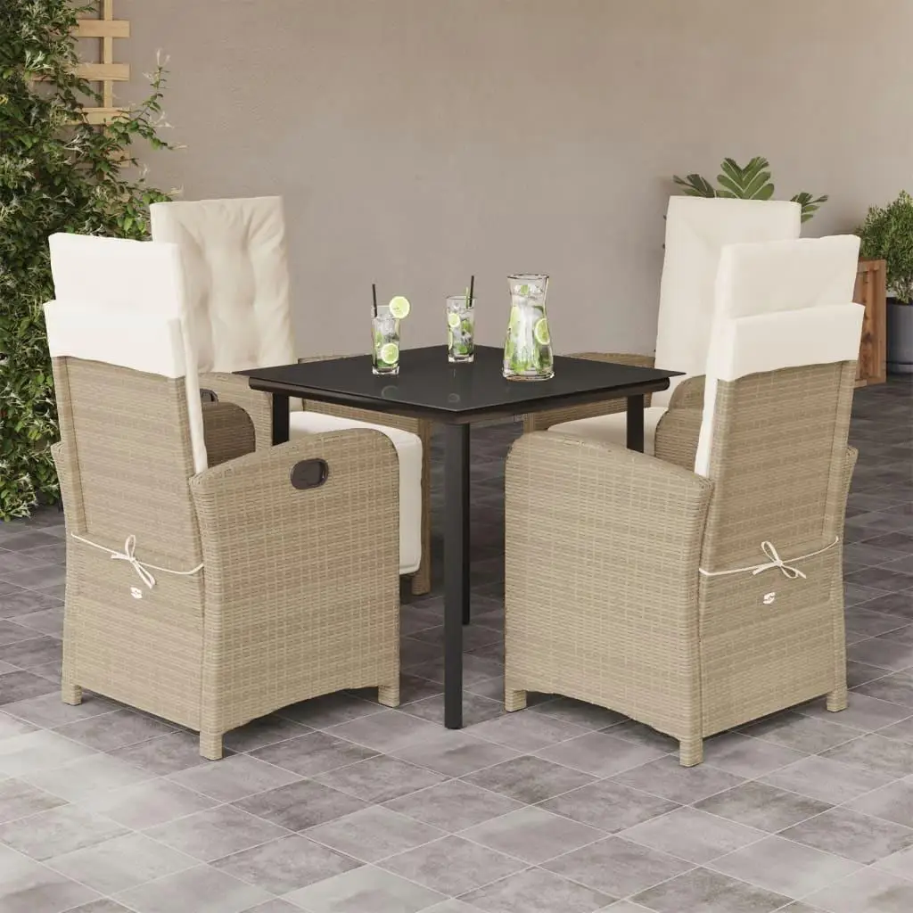 Beige Poly Rattan Outdoor Dining Set Adjustable Footrests Comfortable Garden Furniture
Beige Poly Rattan Outdoor Dining Set Adjustable Footrests Comfortable Garden Furniture