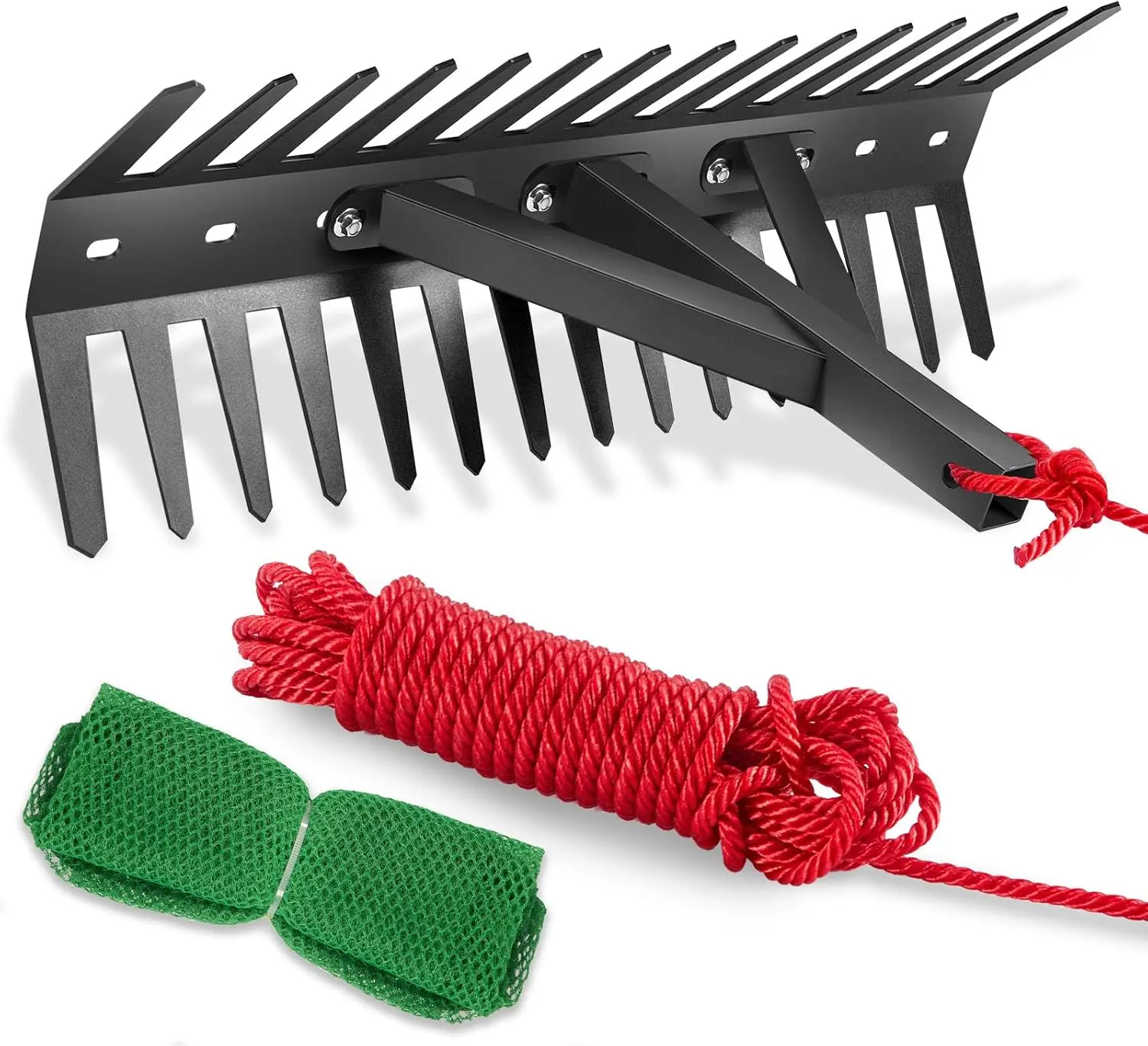 24 Inch Steel Pond Rake with Double-Sided Blades, 30ft Thicker Rope for Weed Removal and Lake Cleaning
24 Inch Steel Pond Rake with Double-Sided Blades, 30ft Thicker Rope for Weed Removal and Lake Cleaning