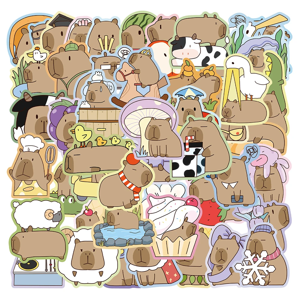 10/30/50pcs Cute Capybara Animal Cartoon Stickers Waterproof DIY Notebook Luggage Phone Guitar Kawaii Creative Graffiti Decals
10/30/50pcs Cute Capybara Animal Cartoon Stickers Waterproof DIY Notebook Luggage Phone Guitar Kawaii Creative Graffiti Decals