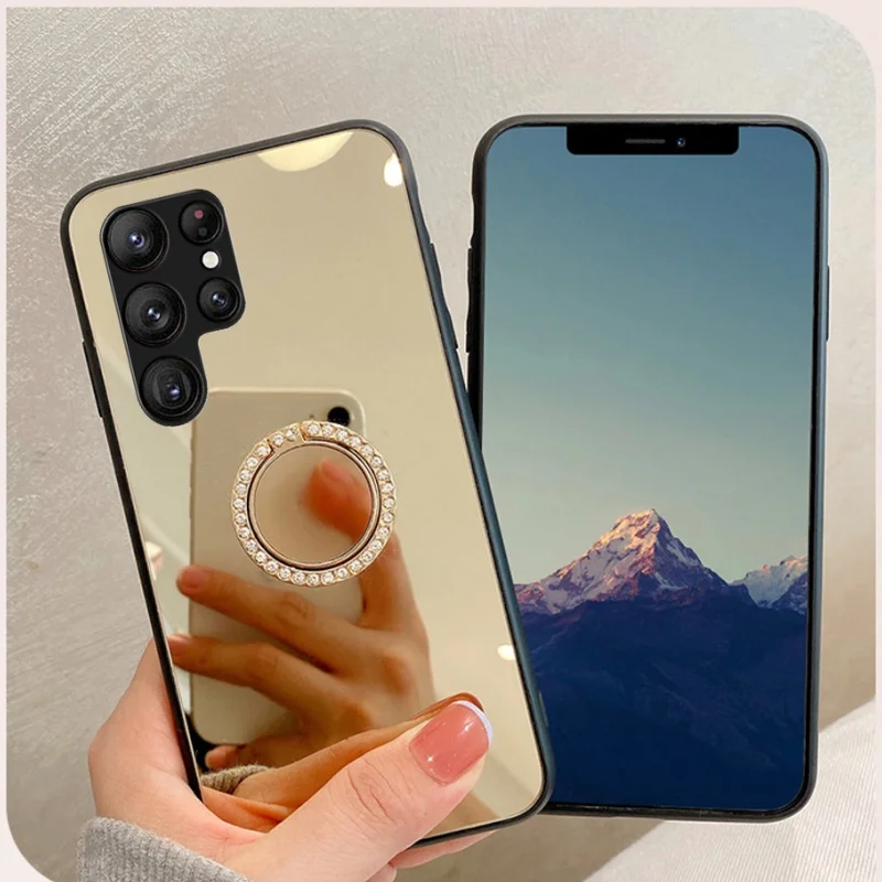 Luxury Diamond Ring Holder Phone Case For Samsung S25Ultra S24 ultra Makeup Mirror Cover For SAM S23 S22Plus
Luxury Diamond Ring Holder Phone Case For Samsung S25Ultra S24 ultra Makeup Mirror Cover For SAM S23 S22Plus