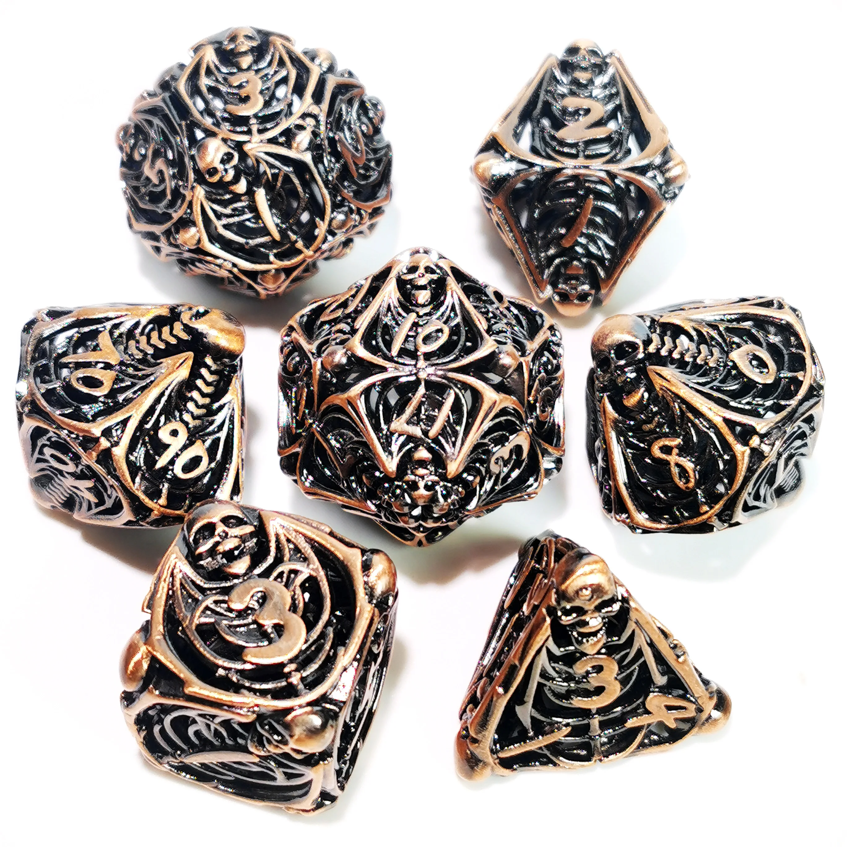 DnD Metal Dice Set - Hollow Skull Design Zinc Alloy Dice, Copper Red 7pc Polyhedral RPG Dice Set for D&D
DnD Metal Dice Set - Hollow Skull Design Zinc Alloy Dice, Copper Red 7pc Polyhedral RPG Dice Set for D&D