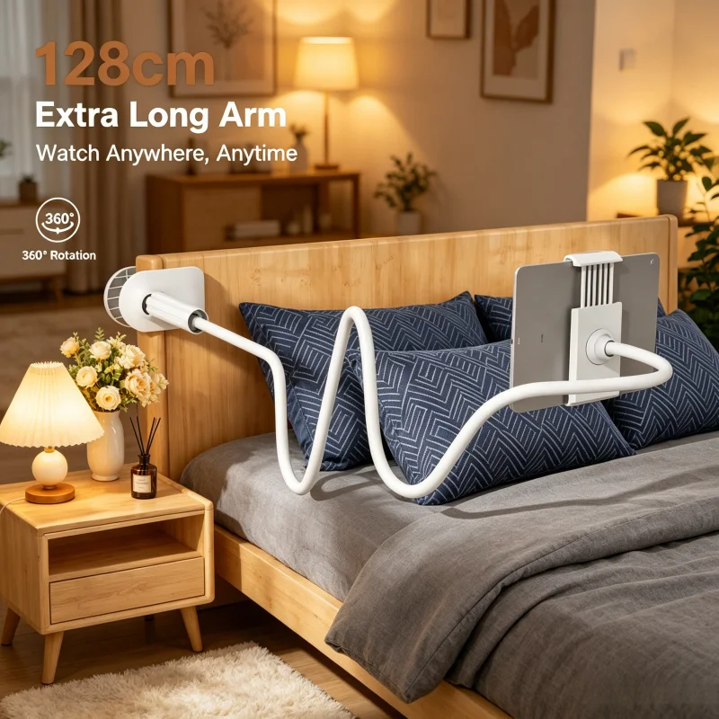128cm Bendable Gooseneck Cellphone Bracket, Full Rotation Adjustable Clip-On Phone Stand, Stable Support For Bedroom Bedside & O
128cm Bendable Gooseneck Cellphone Bracket, Full Rotation Adjustable Clip-On Phone Stand, Stable Support For Bedroom Bedside & O