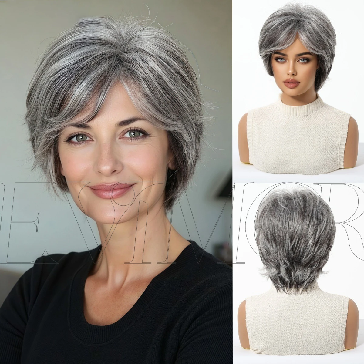 Серый парик с стрижкой пикси для женщин – короткие полные парики для белых женщин, естественный вид, синтетический женский парик, легкие бабушкины парики 60-х годов
Серый парик с стрижкой пикси для женщин – короткие полные парики для белых женщин, естественный вид, синтетический женский парик, легкие бабушкины парики 60-х годов