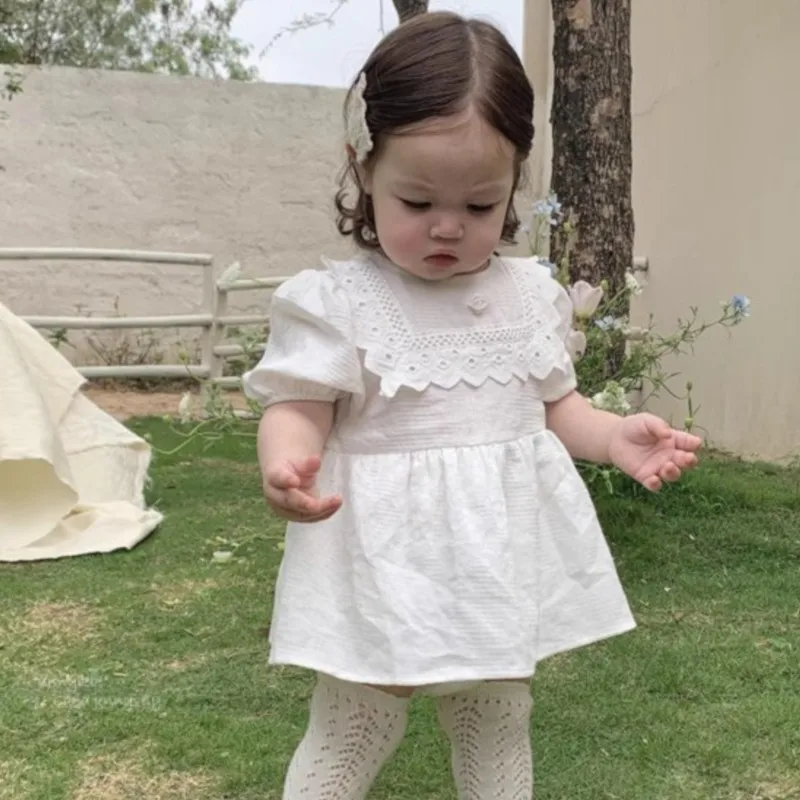 Newborn Baby Girl Cotton Lace Romper Puff Sleeve Jumpsuit Infant Toddler Child Solid Ruffled Dress Summer Baby Clothes 0-5Y
Newborn Baby Girl Cotton Lace Romper Puff Sleeve Jumpsuit Infant Toddler Child Solid Ruffled Dress Summer Baby Clothes 0-5Y