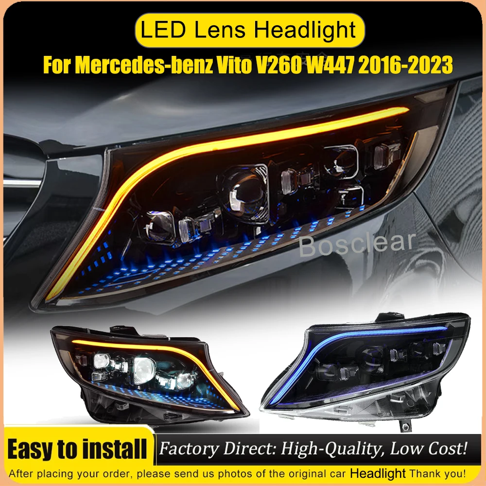 2 шт. для Mercedes-Benz V-Class Vito W447 V220 V250 V260 2016-2024 DRL светодиодные фары динамический указатель поворота обновление фары
2 шт. для Mercedes-Benz V-Class Vito W447 V220 V250 V260 2016-2024 DRL светодиодные фары динамический указатель поворота обновление фары