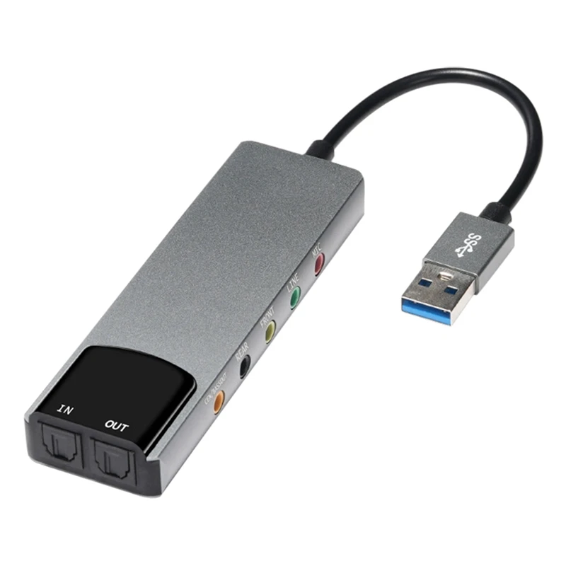 6-в-1 USB внешняя оптическая звуковая карта Многофункциональный аудиоконвертер адаптер для ноутбука Алюминиевая звуковая карта
6-в-1 USB внешняя оптическая звуковая карта Многофункциональный аудиоконвертер адаптер для ноутбука Алюминиевая звуковая карта
