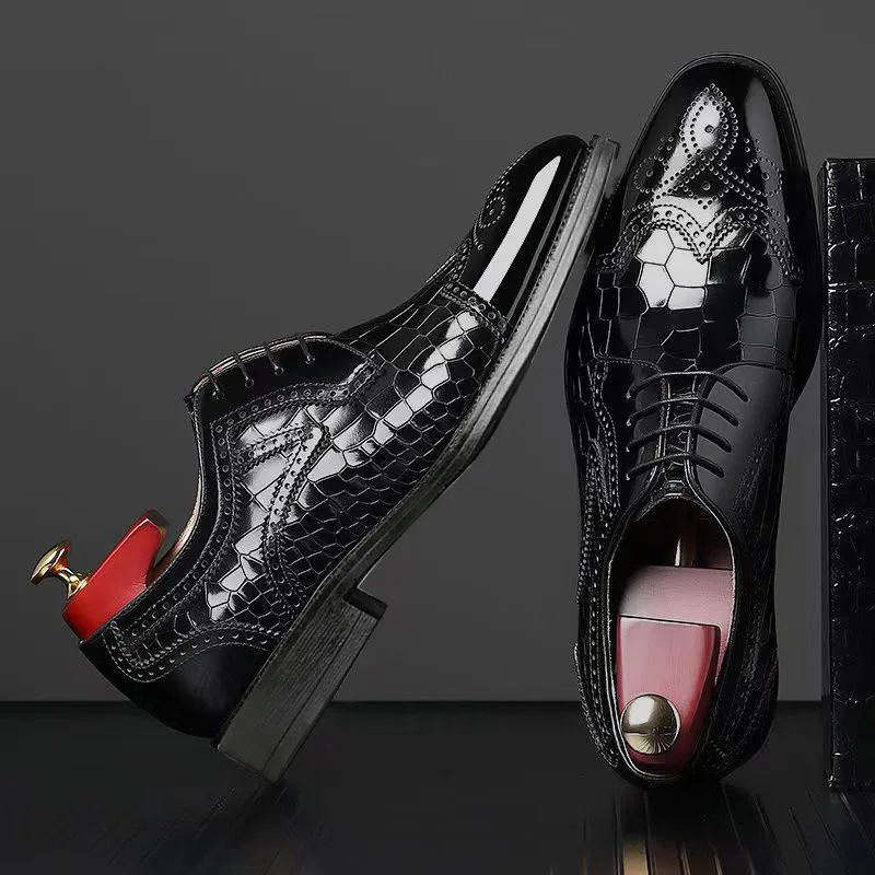 Men's Shoes Crocodile Pattern Brogue Pointed Toe Lace Up Formal Dress Shoes Non Slip Business Wedding Party Footwear Man Boygift
Men's Shoes Crocodile Pattern Brogue Pointed Toe Lace Up Formal Dress Shoes Non Slip Business Wedding Party Footwear Man Boygift