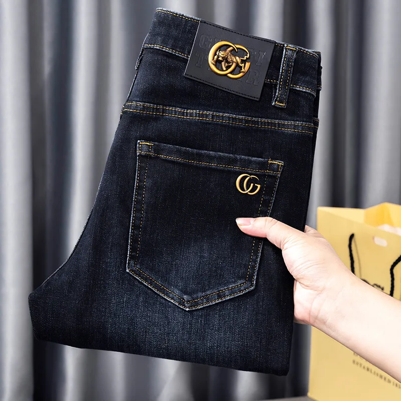 Autumn Winter new light luxury stretch MEN'S jeans fashion trend leisure high end versatile wadded slim fit casual denim pants
Autumn Winter new light luxury stretch MEN'S jeans fashion trend leisure high end versatile wadded slim fit casual denim pants
