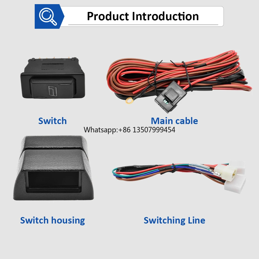 DC12V Universal 2-Door Power Window Switch Kit with Wiring Harness Master & Passenger Switches
DC12V Universal 2-Door Power Window Switch Kit with Wiring Harness Master & Passenger Switches