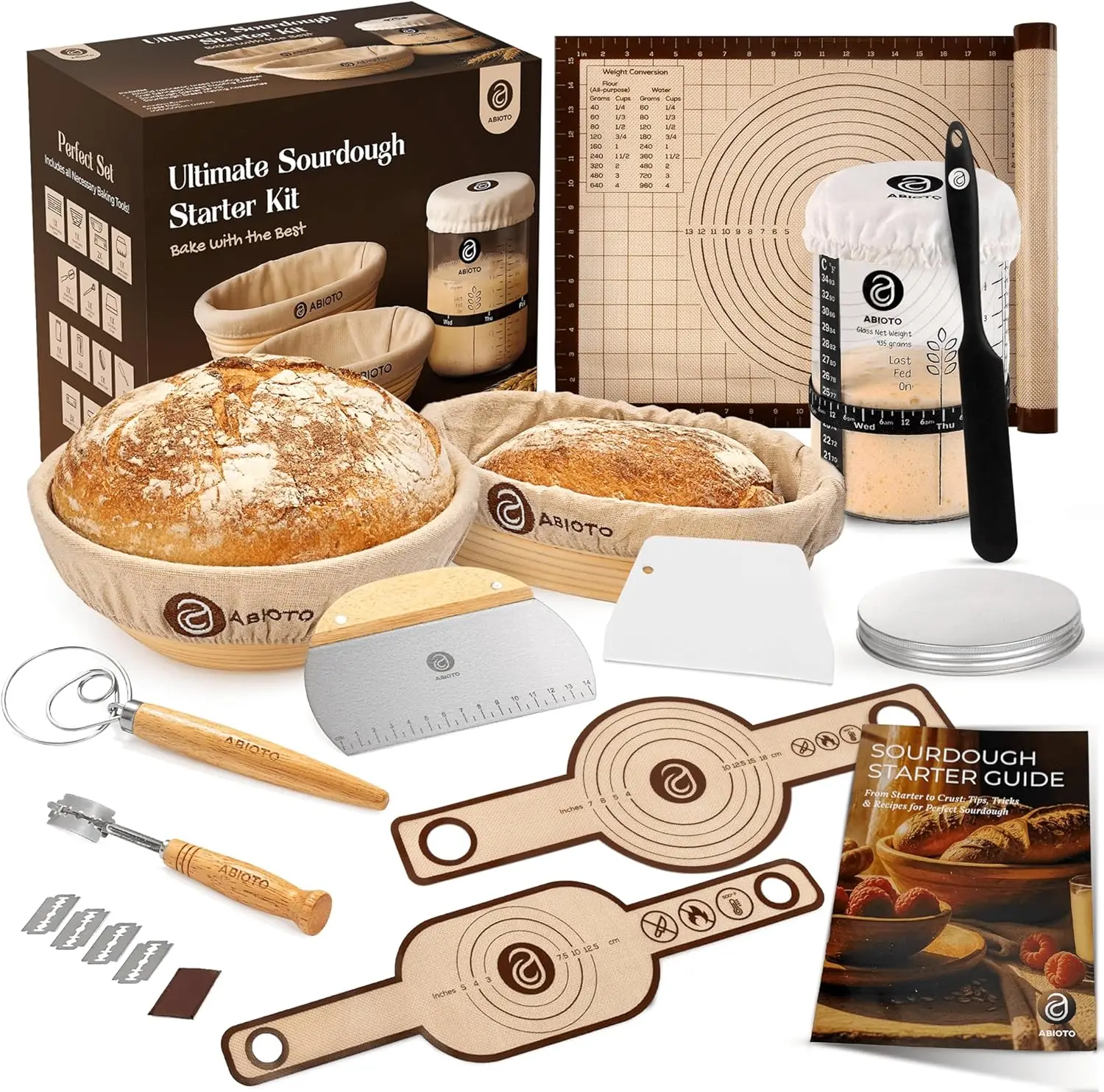 Полный набор для приготовления закваски из дрожжевого теста с корзинами для расстойки и банкой - Простые в использовании принадлежности для выпечки хлеба для начинающих
Полный набор для приготовления закваски из дрожжевого теста с корзинами для расстойки и банкой - Простые в использовании принадлежности для выпечки хлеба для начинающих