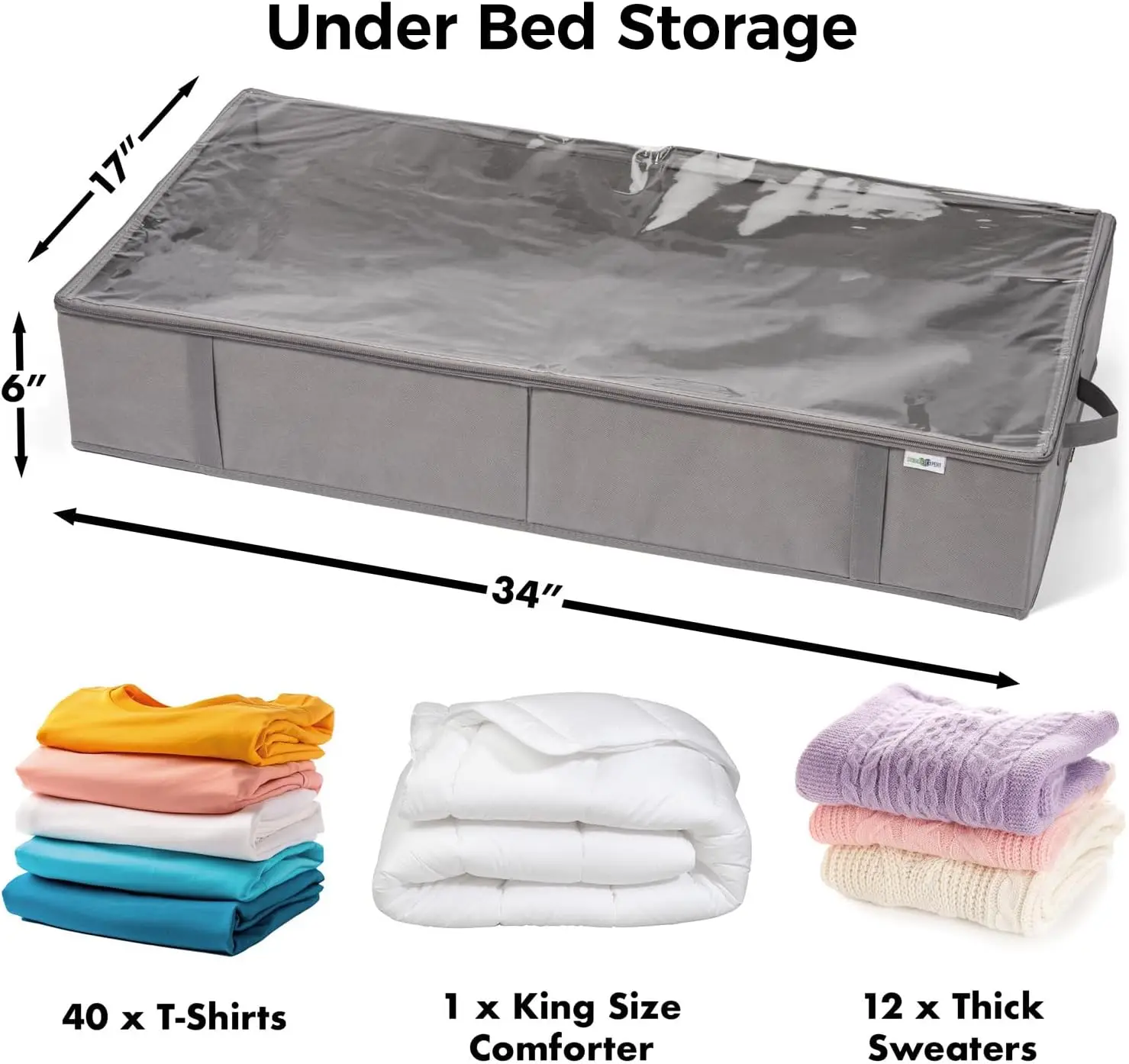 Closet Organizers and Storage - Maximize Space with Under Bed Storage Containers & Clothes Storage - (Grey, 4 Pack)
Closet Organizers and Storage - Maximize Space with Under Bed Storage Containers & Clothes Storage - (Grey, 4 Pack)