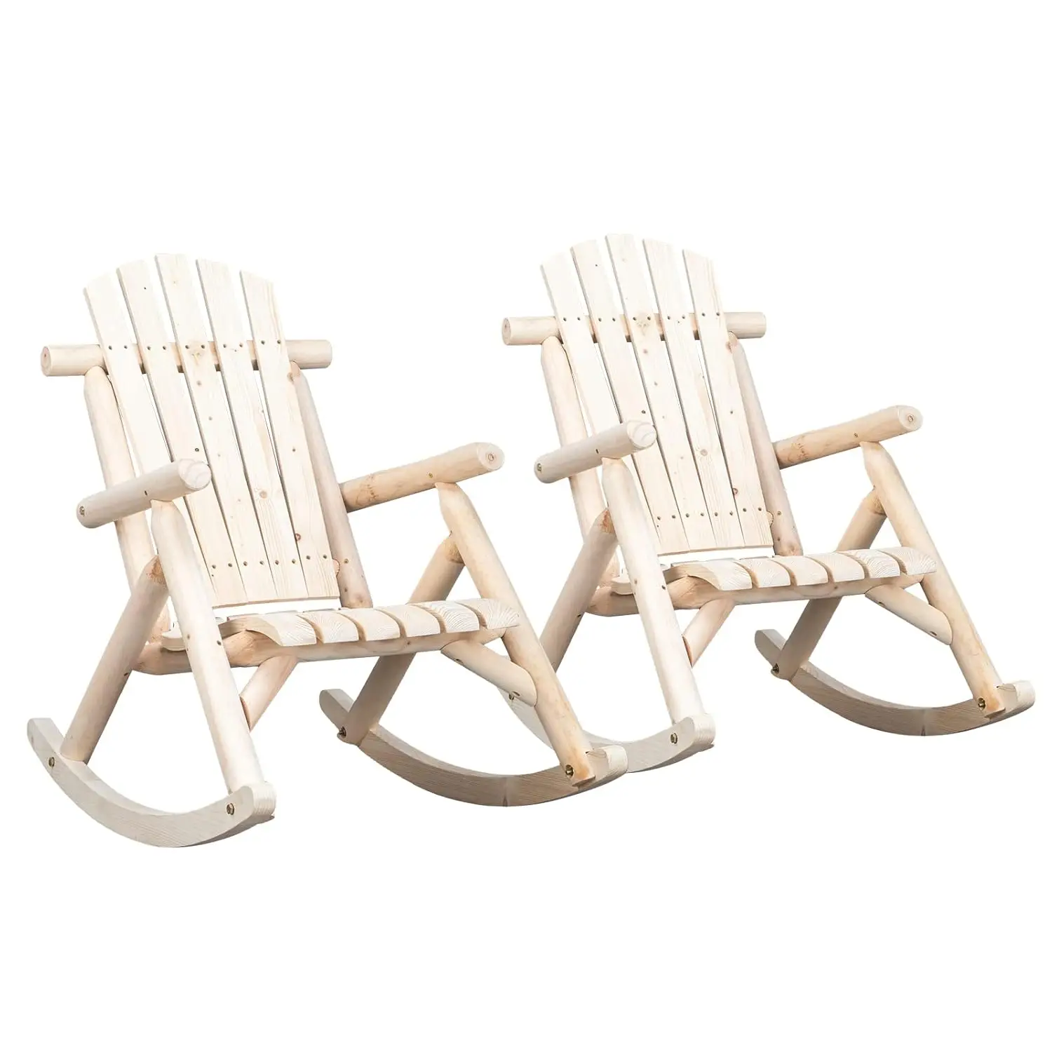 2 Fir Log Adirondack Rocker Chairs, Outdoor Lounge Seat for Garden Patio Porch, Natural Wood, Customized
2 Fir Log Adirondack Rocker Chairs, Outdoor Lounge Seat for Garden Patio Porch, Natural Wood, Customized