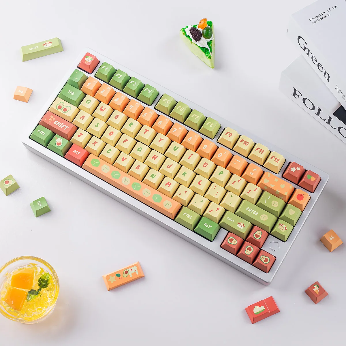 Avocado keyboard keycaps Original height Full five-sided sublimation mechanical keyboard keycaps
Avocado keyboard keycaps Original height Full five-sided sublimation mechanical keyboard keycaps