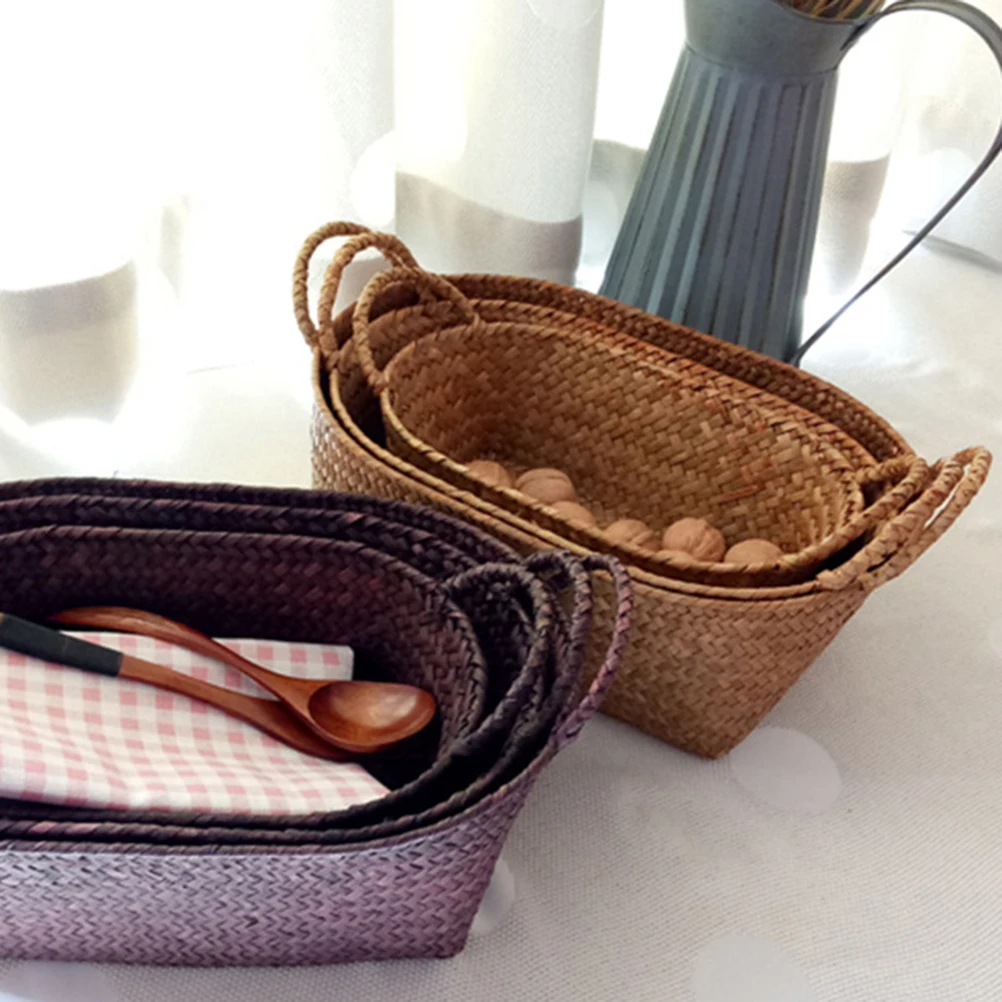 Rattan Storage Basket Hand-Woven Kitchen Bedroom Closet Decor Straw Box Container Fruit Snack Picnic Woven Grass
Rattan Storage Basket Hand-Woven Kitchen Bedroom Closet Decor Straw Box Container Fruit Snack Picnic Woven Grass