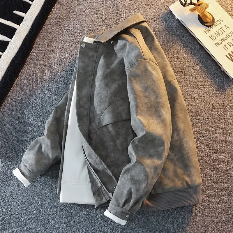 Spring Autumn Fashion Men's Cool Collar Casual Breathable Jacket American Retro Spring and Autumn Trend Imitation Leather Jacket
Spring Autumn Fashion Men's Cool Collar Casual Breathable Jacket American Retro Spring and Autumn Trend Imitation Leather Jacket