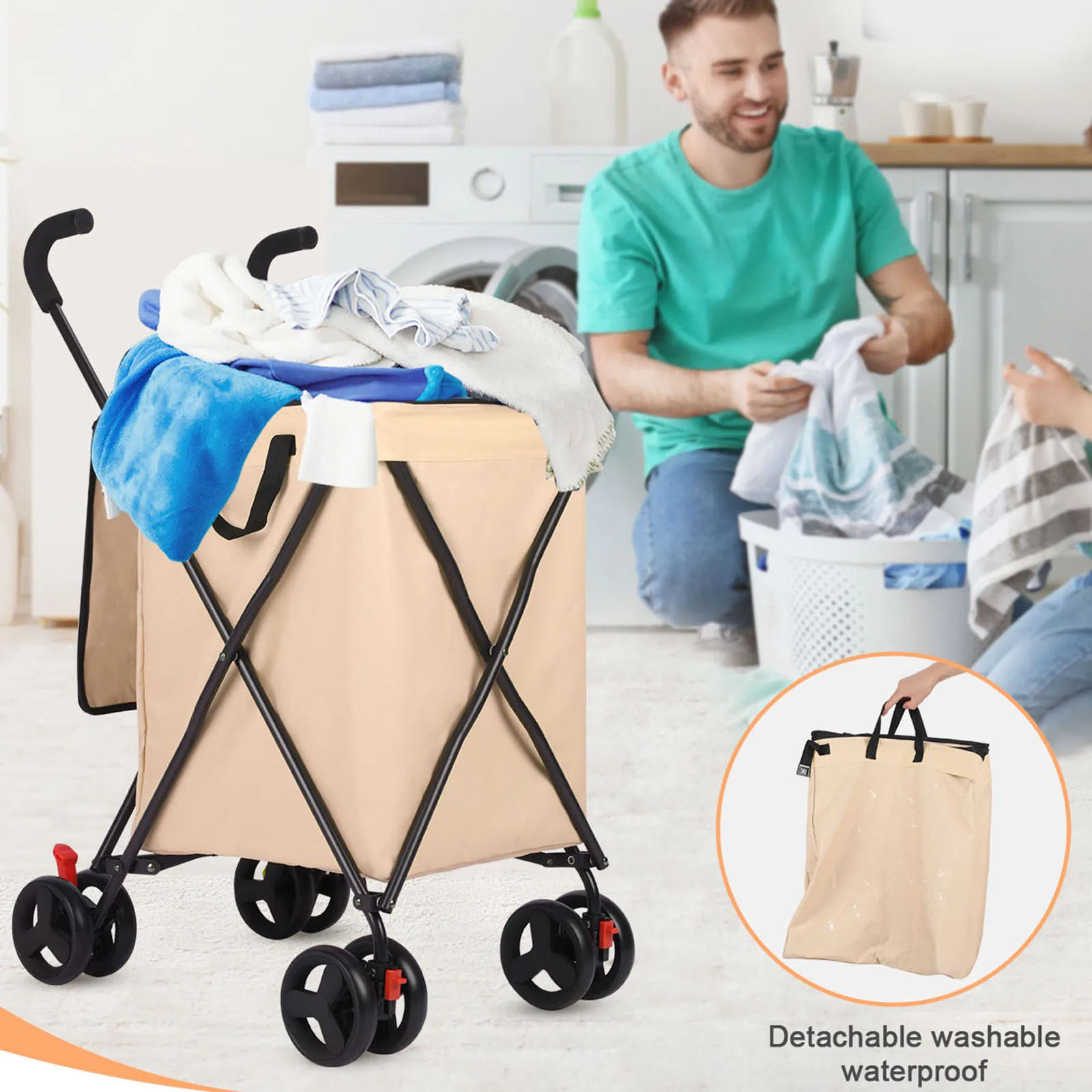 Folding Wagon, Duty Utility Beach Wagon Cart For Sand With Big Wheels, For Shopping,Clothing storage
Folding Wagon, Duty Utility Beach Wagon Cart For Sand With Big Wheels, For Shopping,Clothing storage