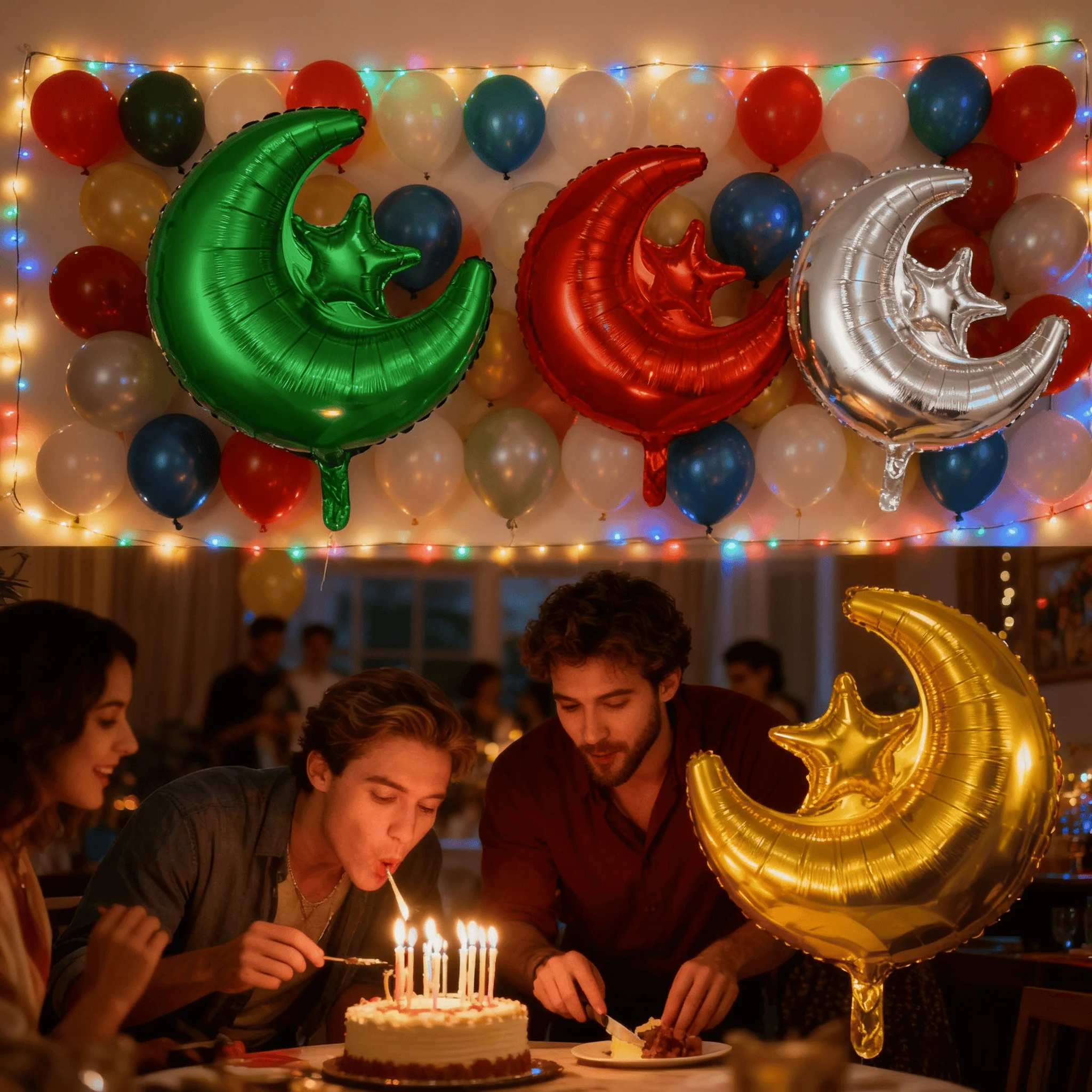 Moon Star Foil Mylar Balloons for Ramadan Eid Mubarak Supplies Wedding Anniversary Birthday Party Indoor and outdoor Decoration
Moon Star Foil Mylar Balloons for Ramadan Eid Mubarak Supplies Wedding Anniversary Birthday Party Indoor and outdoor Decoration