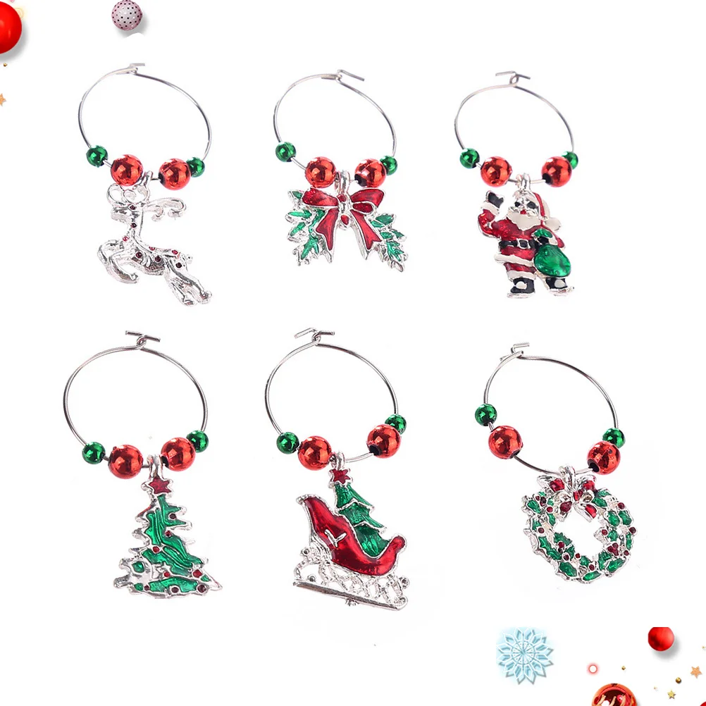 6Pcs Christmas Wine Glass Rings Stylish Drink Charms Metal Pendant Decor for Glasses Toast Events Stocking Filler Gift
6Pcs Christmas Wine Glass Rings Stylish Drink Charms Metal Pendant Decor for Glasses Toast Events Stocking Filler Gift