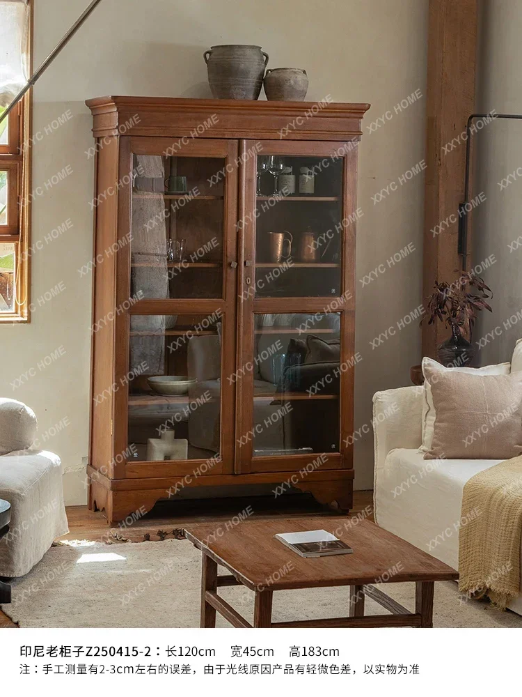Medieval wabi sandy wind solid wood bookcase glass floor storage wine cabinet
Medieval wabi sandy wind solid wood bookcase glass floor storage wine cabinet