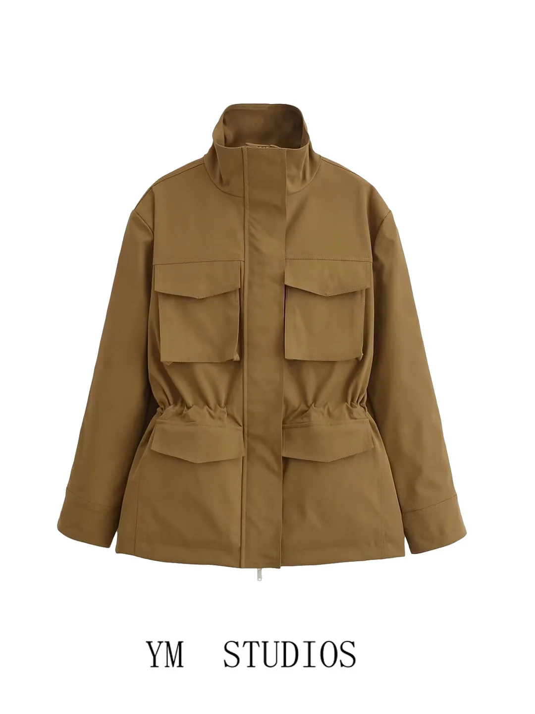 Workwear Sle Long Sve Zipper Dstring High Collar Jaet Large ket Outdoor Women's Polyester Fiber Coat for Autumn
Workwear Sle Long Sve Zipper Dstring High Collar Jaet Large ket Outdoor Women's Polyester Fiber Coat for Autumn