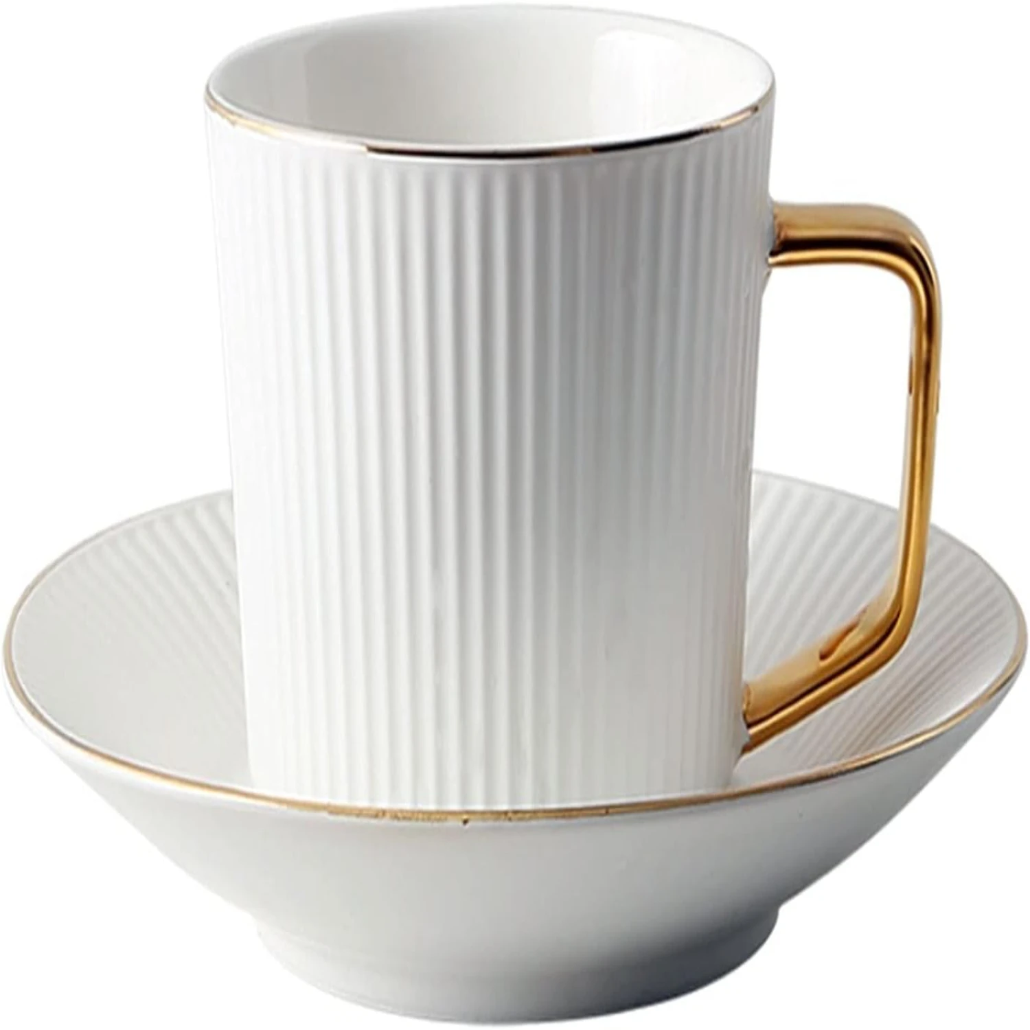 Stylish and elegant, this chic set of 2 beautiful ceramic coffee mugs boasts a sophisticated design of vertical stripes. With a
Stylish and elegant, this chic set of 2 beautiful ceramic coffee mugs boasts a sophisticated design of vertical stripes. With a