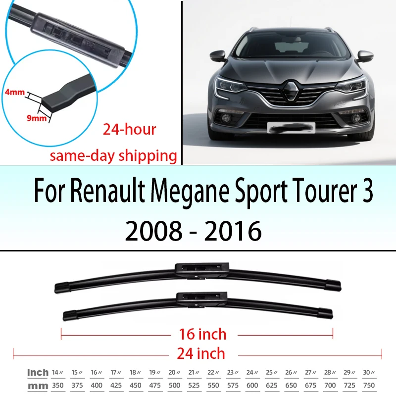 Комплект щеток переднего стеклоочистителя для Renault Megane Sport Tourer 3 2008-2016 2009 2010 2011, лобовое стекло, 24 "16"
Комплект щеток переднего стеклоочистителя для Renault Megane Sport Tourer 3 2008-2016 2009 2010 2011, лобовое стекло, 24 "16"