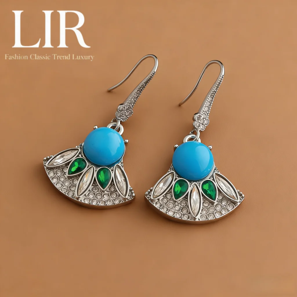 Women's Office Earrings: Turquoise Inlaid Peacock Tail | Professional Outfit Eye-Catching
Women's Office Earrings: Turquoise Inlaid Peacock Tail | Professional Outfit Eye-Catching
