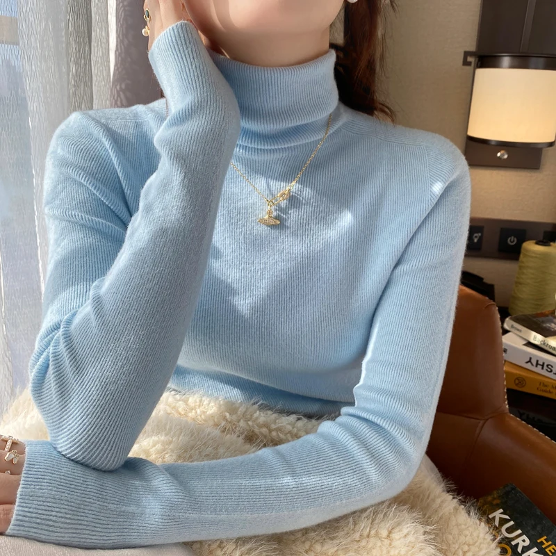 2024 New Blue Imitation Cashmere Turtleneck Sweater Women Autumn/winter High-end Knitted Tops Soft Elastic Knit Pullover 31244
2024 New Blue Imitation Cashmere Turtleneck Sweater Women Autumn/winter High-end Knitted Tops Soft Elastic Knit Pullover 31244