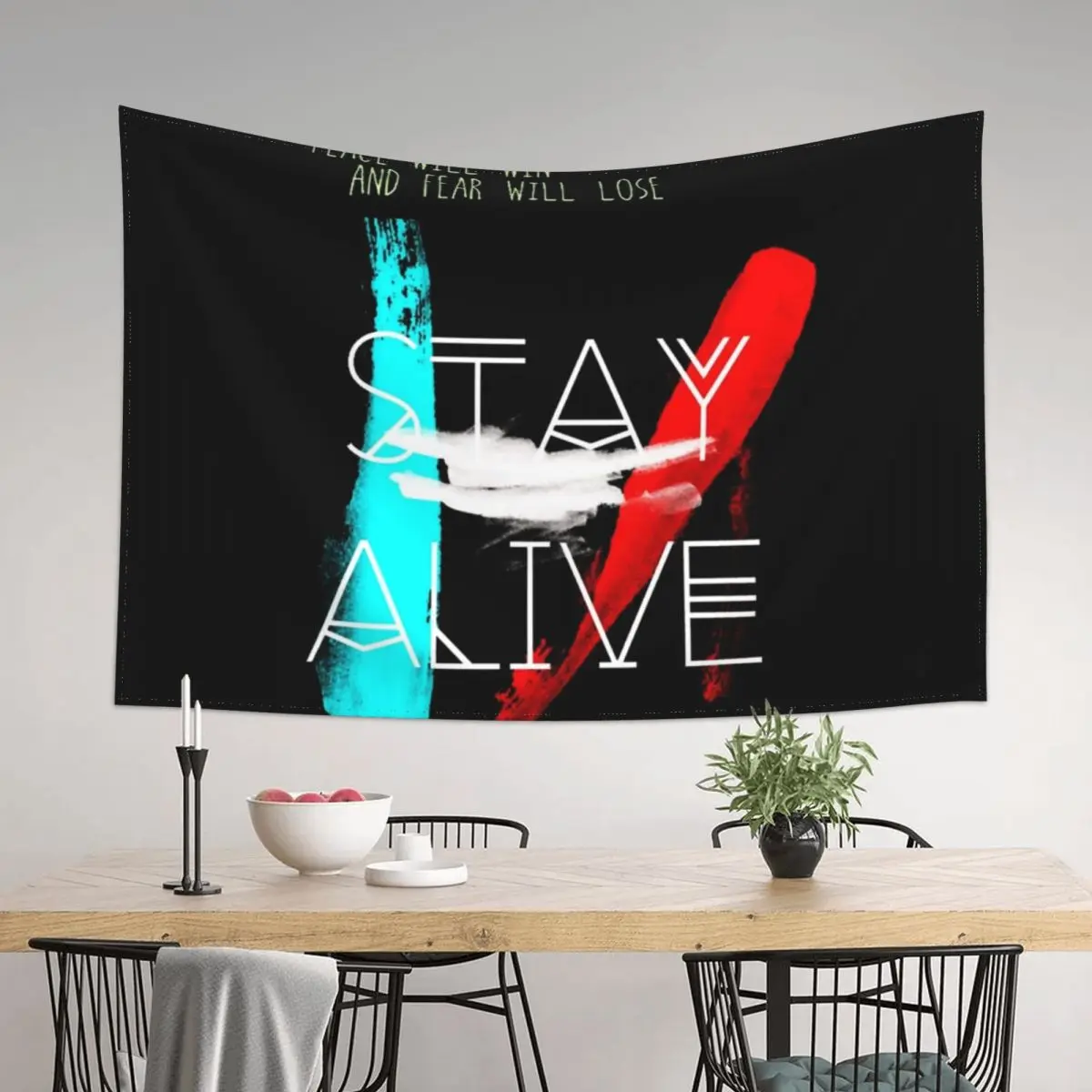 Peace will Win Fear WIll Lose - Stay Alive Quotes Tapestry Bedroom Decorations Bedrooms Decor Decor For Room Tapestry
Peace will Win Fear WIll Lose - Stay Alive Quotes Tapestry Bedroom Decorations Bedrooms Decor Decor For Room Tapestry