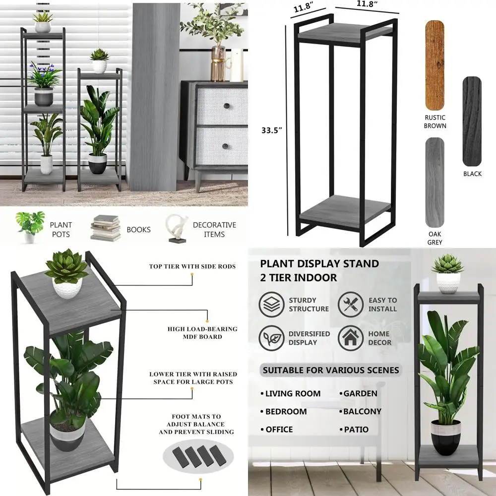 Двухуровневая подставка для комнатных растений, высота 86 см, цвет дуб серый, для гостиной или балкона
Двухуровневая подставка для комнатных растений, высота 86 см, цвет дуб серый, для гостиной или балкона