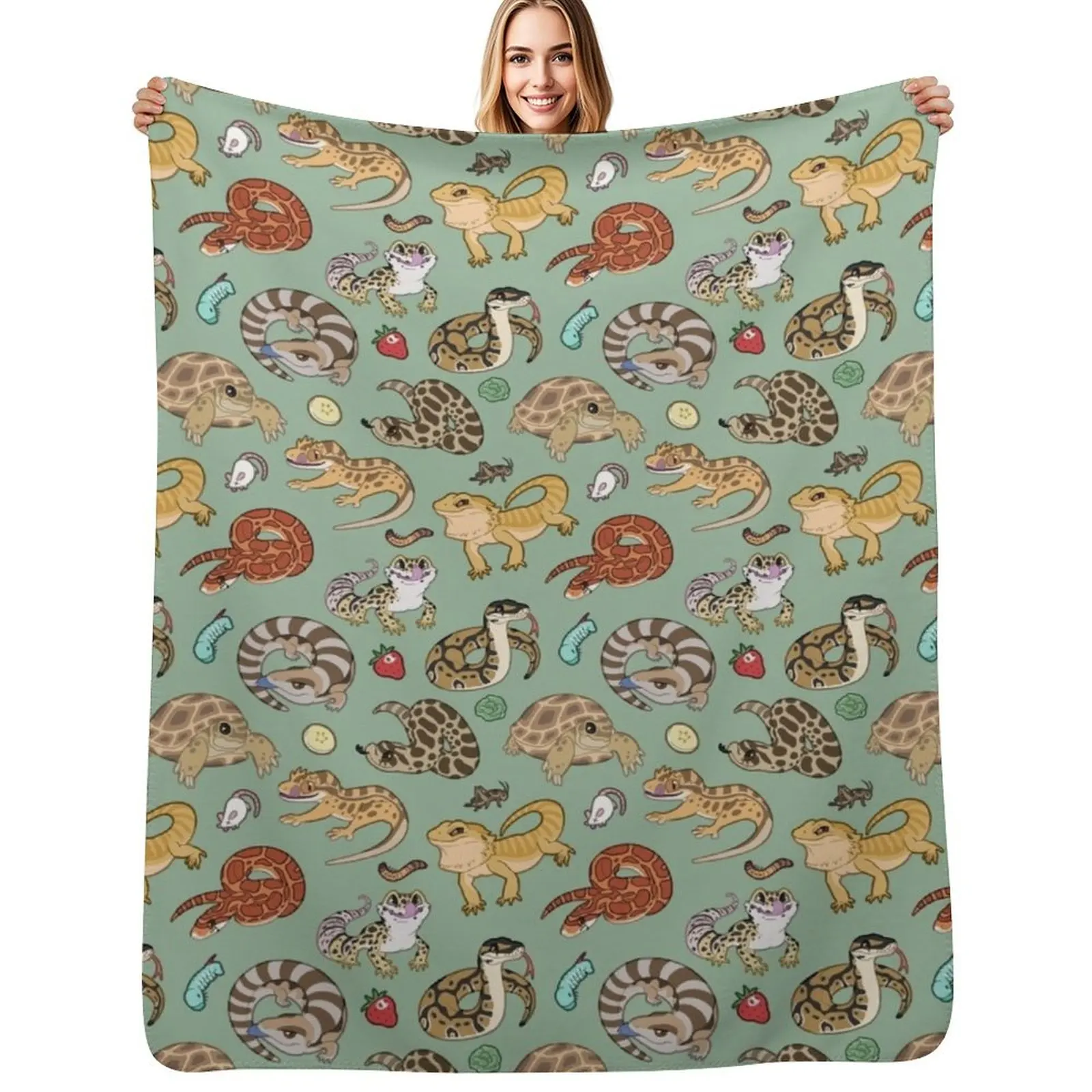 Reptile Pets Pattern - Green Throw Blanket Thin Soft Blanket for Summer Night Sleeping
Reptile Pets Pattern - Green Throw Blanket Thin Soft Blanket for Summer Night Sleeping
