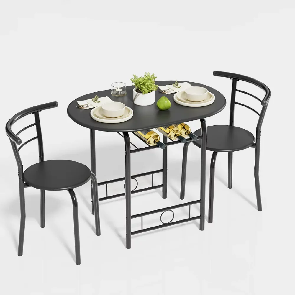 3 Pieces Dining Set for 2 Small Kitchen Breakfast Table Set Space Saving Wooden Chairs and Table Set,Black
3 Pieces Dining Set for 2 Small Kitchen Breakfast Table Set Space Saving Wooden Chairs and Table Set,Black