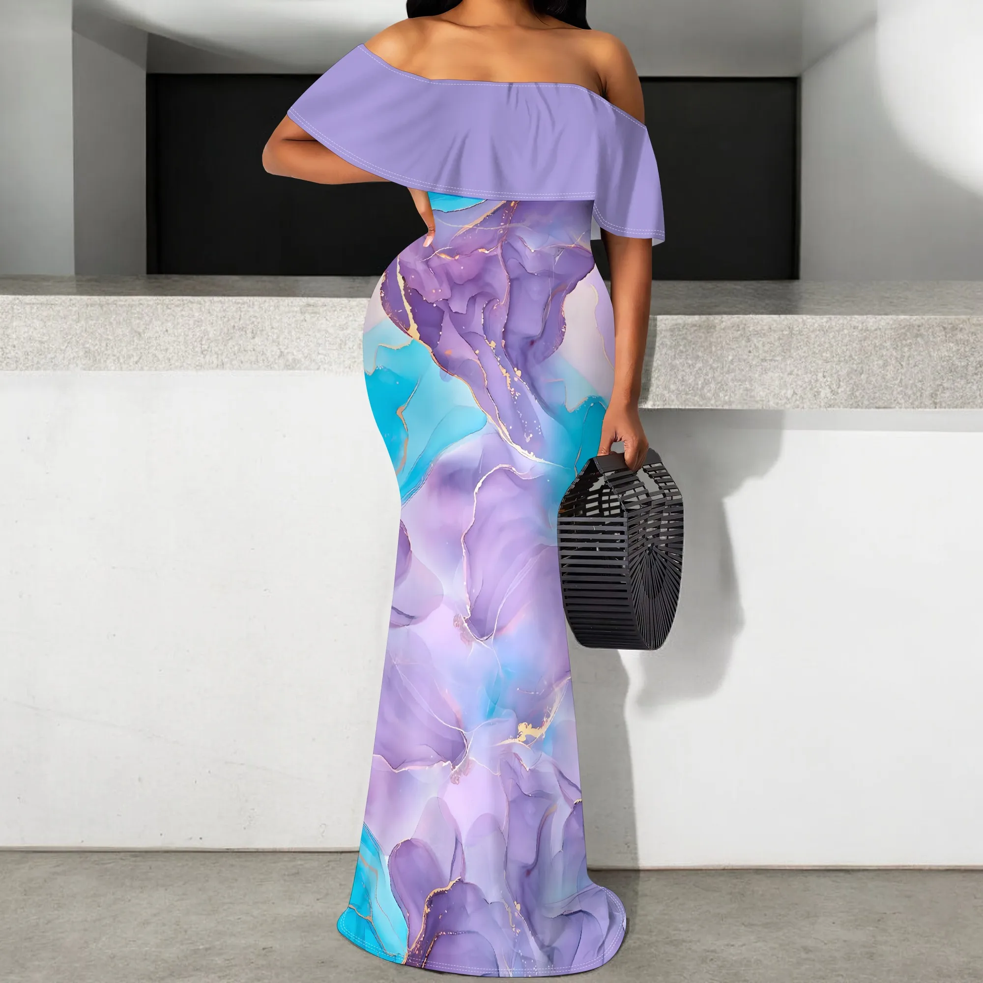 Women's Plus Size Off Shoulder Blue Dot Gradient Maxi Dress Summer Holiday Party Elegant Long Dress
Women's Plus Size Off Shoulder Blue Dot Gradient Maxi Dress Summer Holiday Party Elegant Long Dress