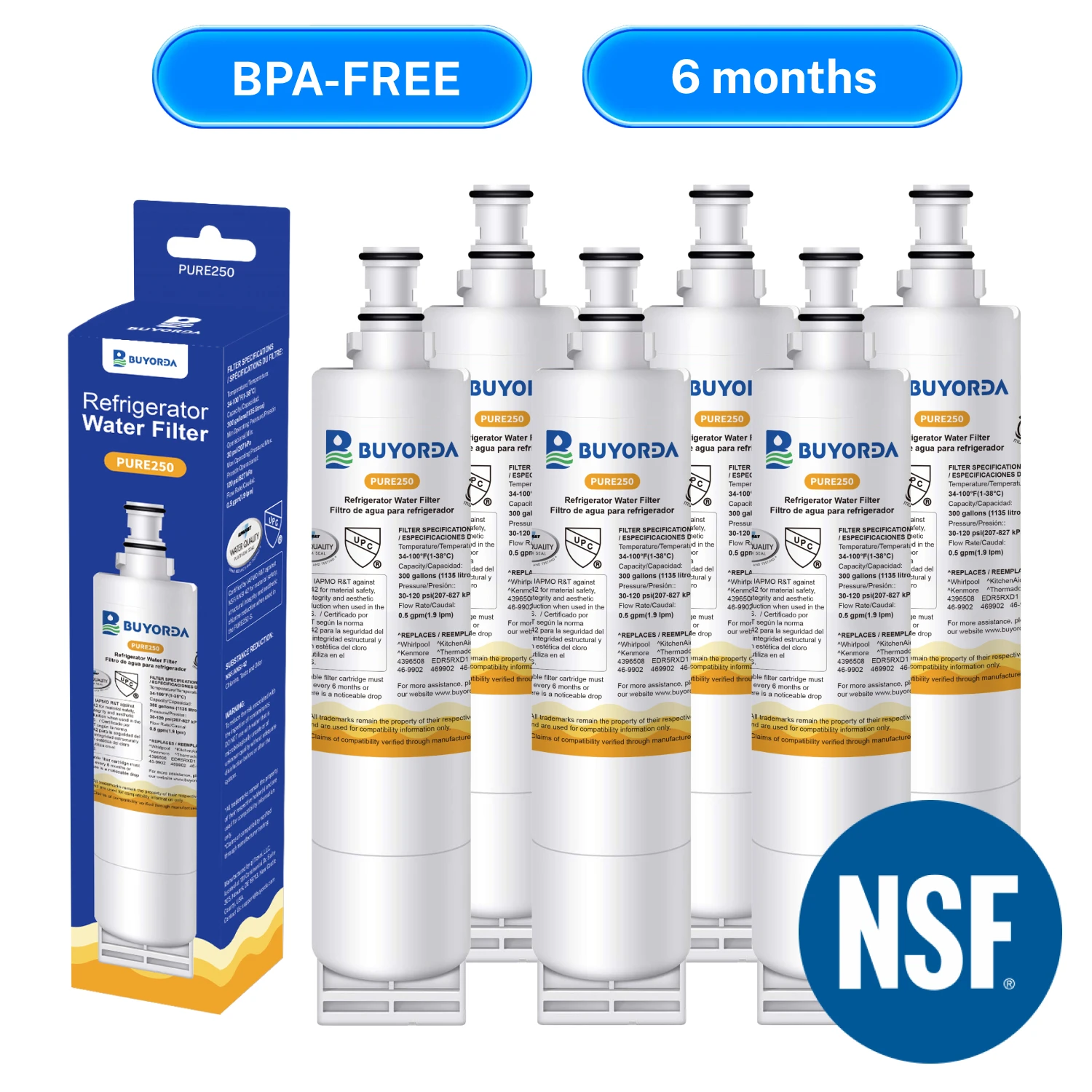 EDR5RXD1 Замена фильтра для воды в холодильнике Подходит для 4396508 4396510 LC400V для Whirlpool для EveryDrop Filter 5, картридж с карбоном
EDR5RXD1 Замена фильтра для воды в холодильнике Подходит для 4396508 4396510 LC400V для Whirlpool для EveryDrop Filter 5, картридж с карбоном