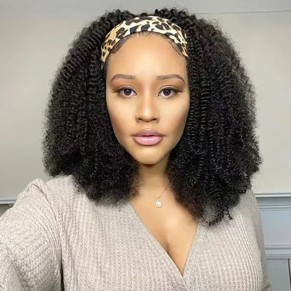 Afro Kinky Curly Human Hair Headband Wig Full Machine Made 180% Density Glueless Brazilian Remy Hair For Black Women
Afro Kinky Curly Human Hair Headband Wig Full Machine Made 180% Density Glueless Brazilian Remy Hair For Black Women