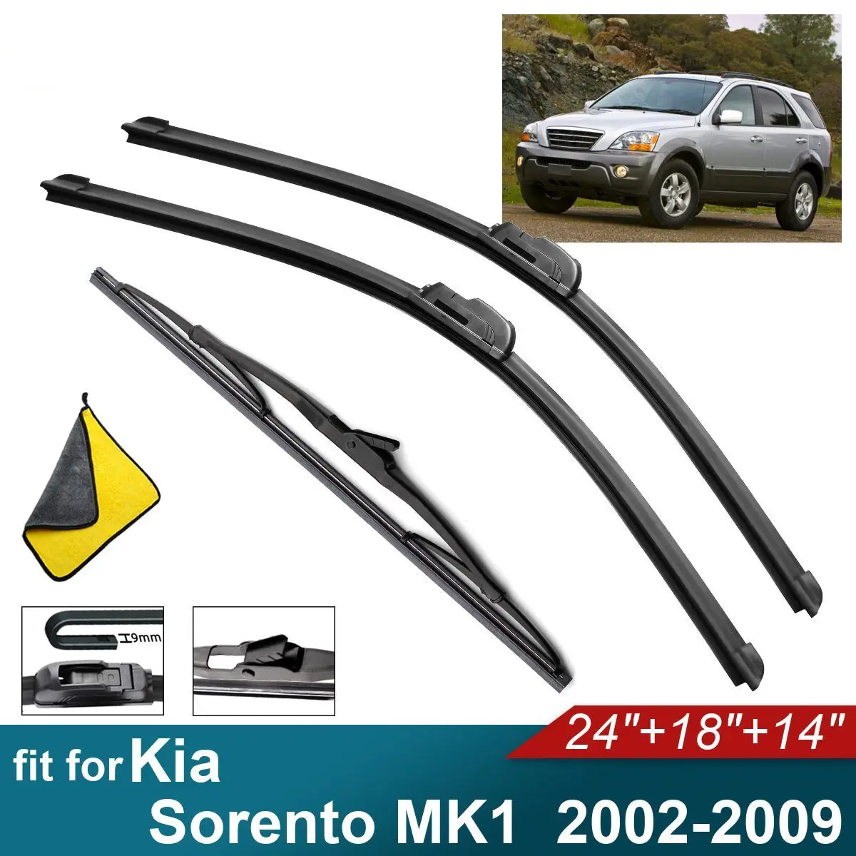 Car Windshield Wiper Blades Fit For Kia Sorento MK1 Rear Wiper Blades Soft Rubber Auto Front Windscreen
Car Windshield Wiper Blades Fit For Kia Sorento MK1 Rear Wiper Blades Soft Rubber Auto Front Windscreen