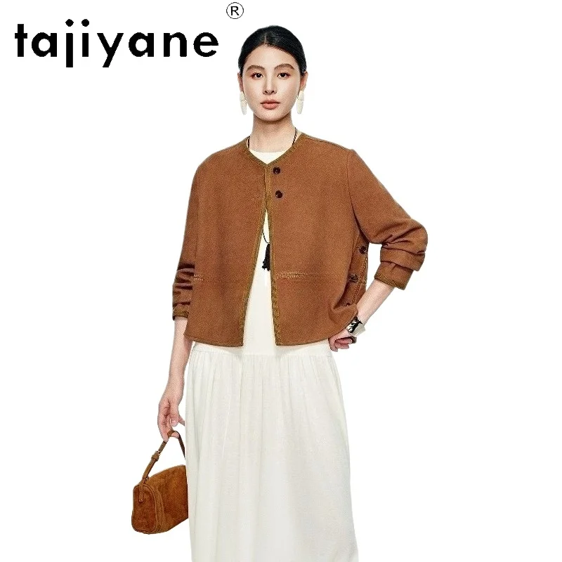 TAJIYANE Real Sheepskin Suede Jackets Women Retro Chocolate V-neck Coat Short Genuine Leather Jacket 2026 Spring Woman Clothes자켓
TAJIYANE Real Sheepskin Suede Jackets Women Retro Chocolate V-neck Coat Short Genuine Leather Jacket 2026 Spring Woman Clothes자켓